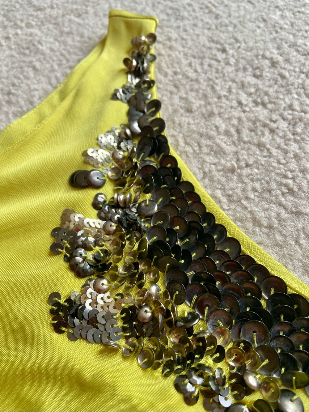 KAREN MILLEN Yellow Beaded Sleeveless Top